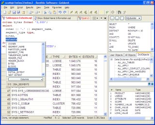 Screen shot of Benthic Software application Golden
